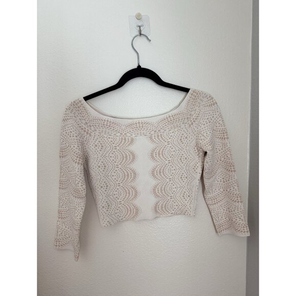 Bcbg MaxAzria Geometric Print Bodycon 2pc Pencil Skirt Set Sze Small Cream Beige - Picture 5 of 10